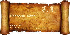 Borsody Nóra névjegykártya