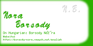 nora borsody business card